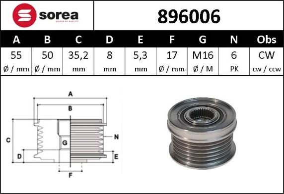 Sera 896006 - Remenica, alternator www.molydon.hr