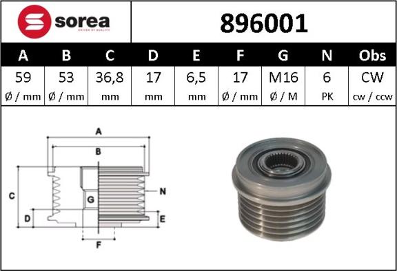 Sera 896001 - Remenica, alternator www.molydon.hr