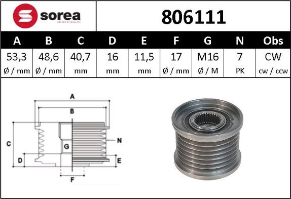 Sera 806111 - Remenica, alternator www.molydon.hr