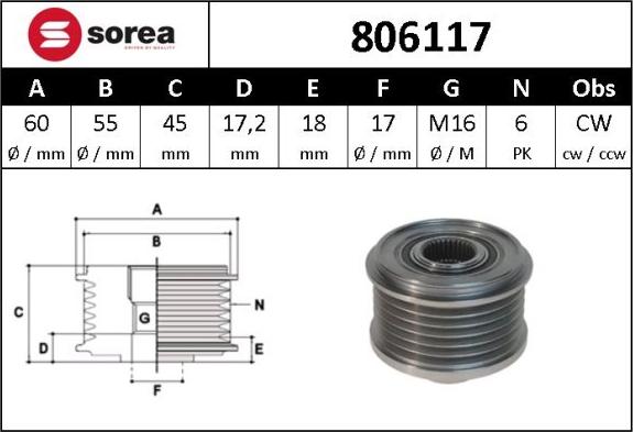 Sera 806117 - Remenica, alternator www.molydon.hr