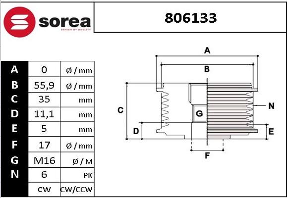 Sera 806133 - Remenica, alternator www.molydon.hr