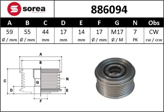 Sera 886094 - Remenica, alternator www.molydon.hr