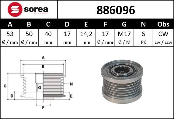 Sera 886096 - Remenica, alternator www.molydon.hr