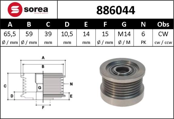 Sera 886044 - Remenica, alternator www.molydon.hr