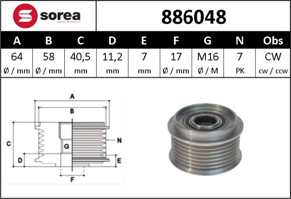 Sera 886048 - Remenica, alternator www.molydon.hr