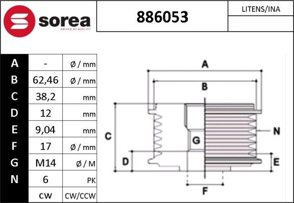 Sera 886053 - Remenica, alternator www.molydon.hr