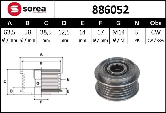 Sera 886052 - Remenica, alternator www.molydon.hr