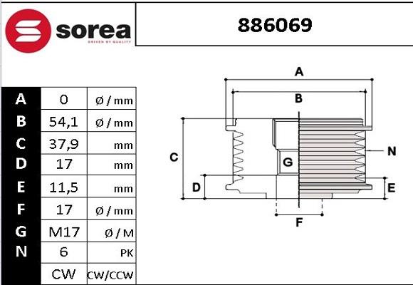 Sera 886069 - Remenica, alternator www.molydon.hr