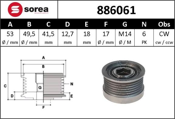 Sera 886061 - Remenica, alternator www.molydon.hr