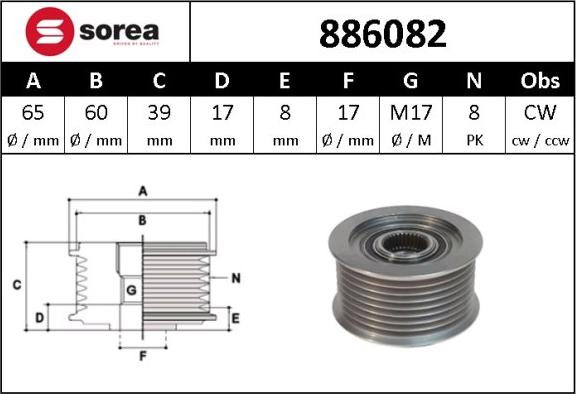 Sera 886082 - Remenica, alternator www.molydon.hr