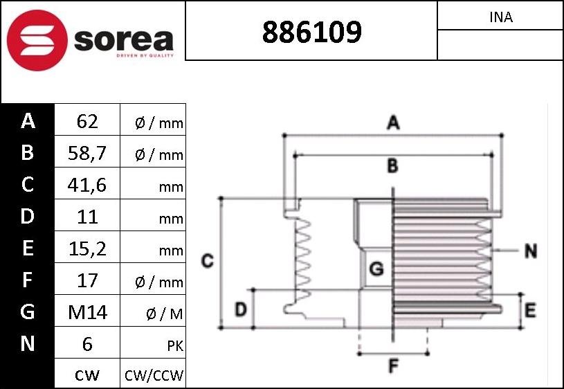 Sera 886109 - Remenica, alternator www.molydon.hr