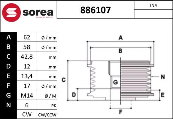 Sera 886107 - Remenica, alternator www.molydon.hr