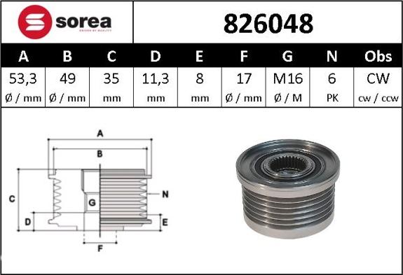 Sera 826048 - Remenica, alternator www.molydon.hr