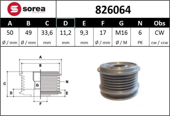 Sera 826064 - Remenica, alternator www.molydon.hr