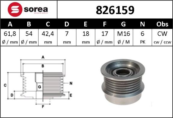 Sera 826159 - Remenica, alternator www.molydon.hr