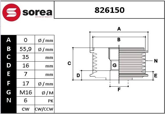 Sera 826150 - Remenica, alternator www.molydon.hr