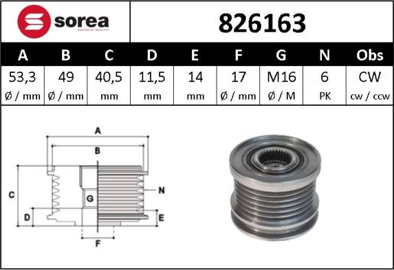 Sera 826163 - Remenica, alternator www.molydon.hr