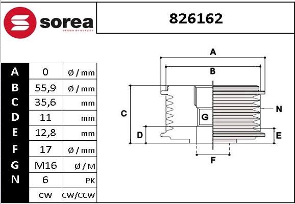 Sera 826162 - Remenica, alternator www.molydon.hr