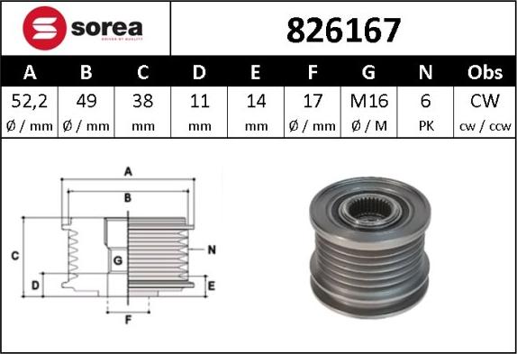 Sera 826167 - Remenica, alternator www.molydon.hr