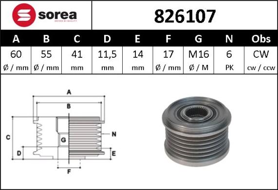 Sera 826107 - Remenica, alternator www.molydon.hr