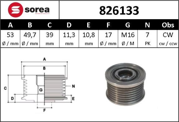 Sera 826133 - Remenica, alternator www.molydon.hr