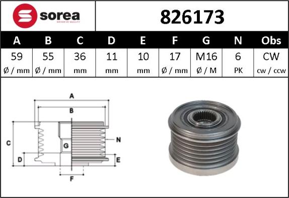 Sera 826173 - Remenica, alternator www.molydon.hr