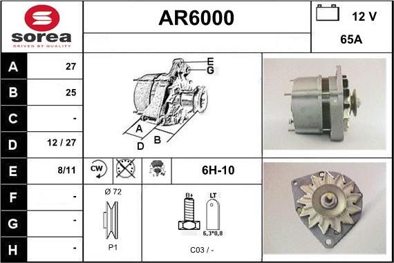 Sera AR6000 - Alternator www.molydon.hr