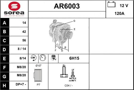 Sera AR6003 - Alternator www.molydon.hr