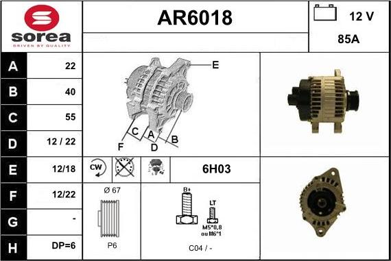 Sera AR6018 - Alternator www.molydon.hr