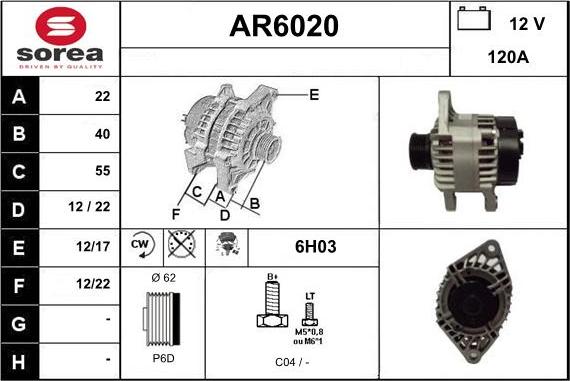 Sera AR6020 - Alternator www.molydon.hr