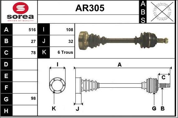 Sera AR305 - Pogonska osovina www.molydon.hr