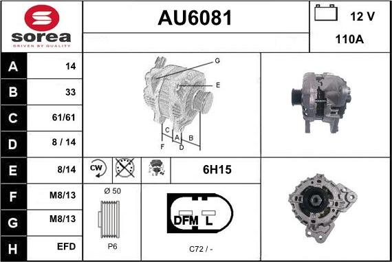 Sera AU6081 - Alternator www.molydon.hr