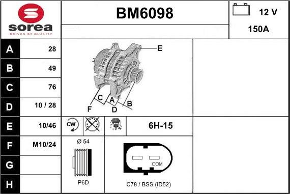 Sera BM6098 - Alternator www.molydon.hr