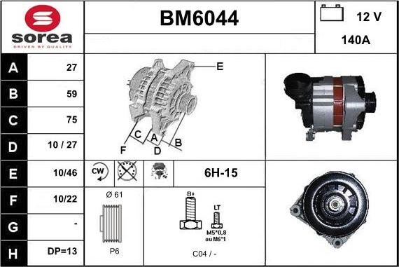 Sera BM6044 - Alternator www.molydon.hr