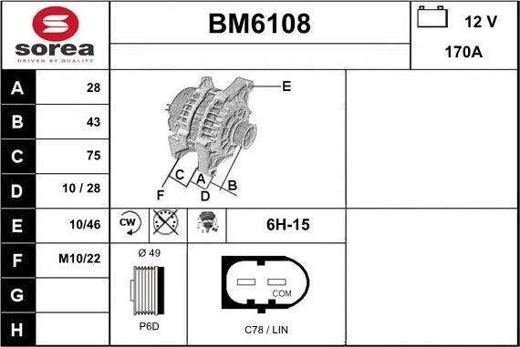 Sera BM6108 - Alternator www.molydon.hr