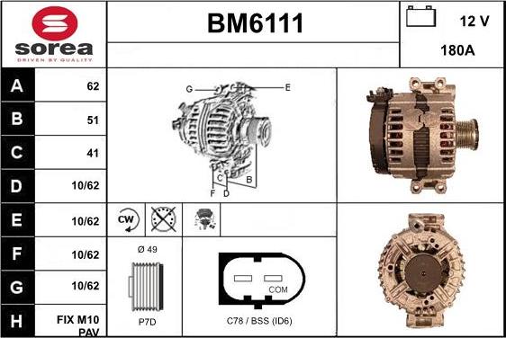 Sera BM6111 - Alternator www.molydon.hr