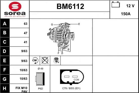 Sera BM6112 - Alternator www.molydon.hr