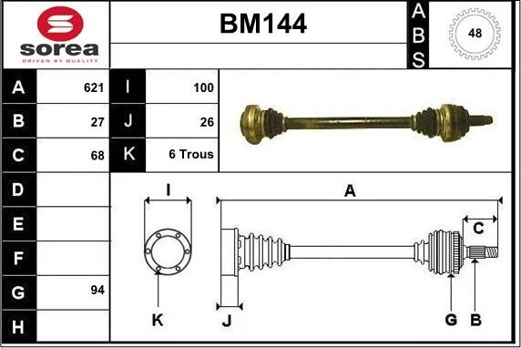 Sera BM144 - Pogonska osovina www.molydon.hr