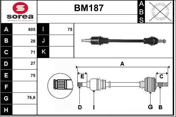 Sera BM187 - Pogonska osovina www.molydon.hr