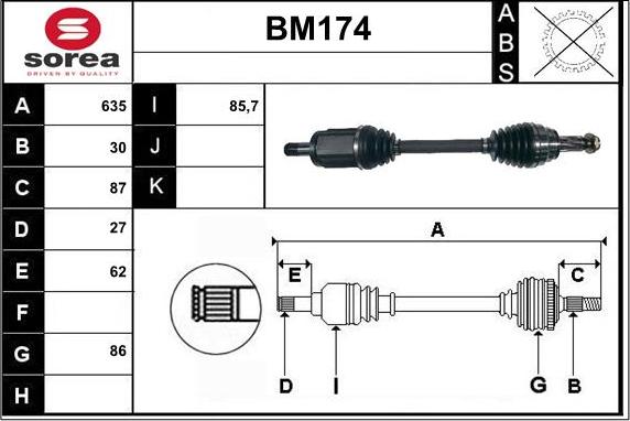 Sera BM174 - Pogonska osovina www.molydon.hr