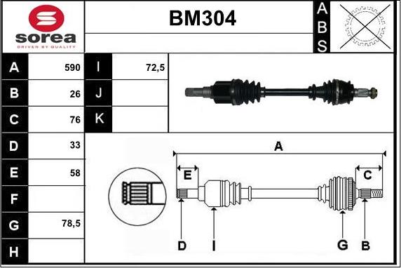 Sera BM304 - Pogonska osovina www.molydon.hr