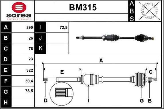 Sera BM315 - Pogonska osovina www.molydon.hr