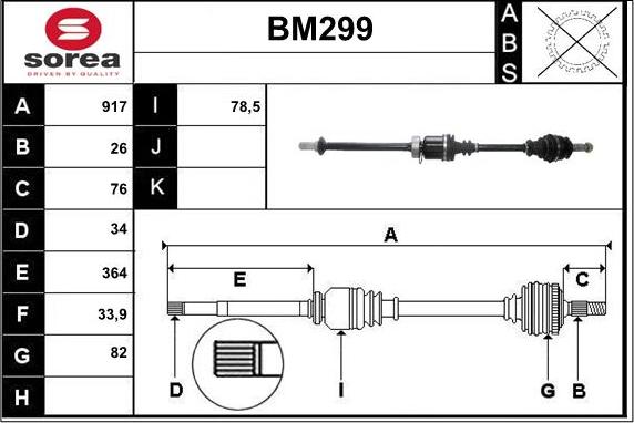 Sera BM299 - Pogonska osovina www.molydon.hr