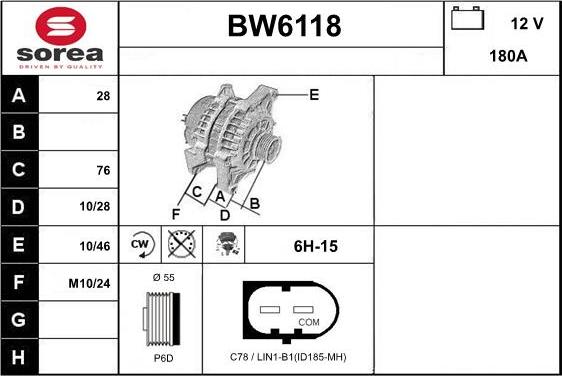 Sera BW6118 - Alternator www.molydon.hr