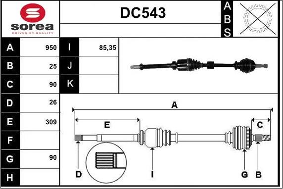 Sera DC543 - Pogonska osovina www.molydon.hr