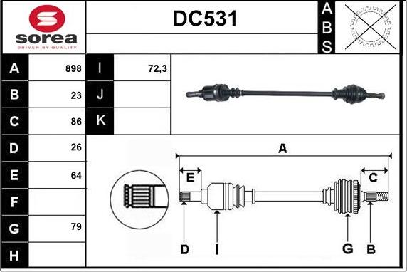 Sera DC531 - Pogonska osovina www.molydon.hr