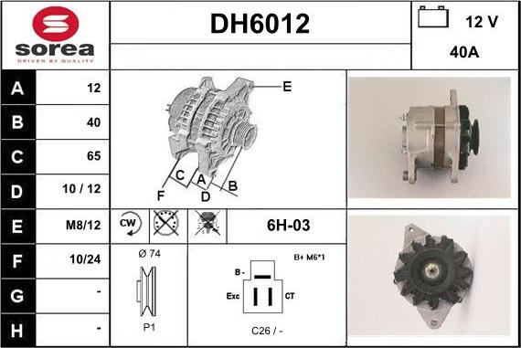 Sera DH6012 - Alternator www.molydon.hr