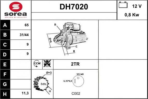 Sera DH7020 - Starter www.molydon.hr