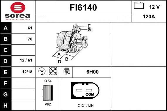 Sera FI6140 - Alternator www.molydon.hr