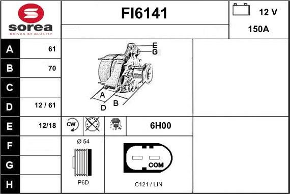 Sera FI6141 - Alternator www.molydon.hr